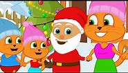 🔴 Cats Family in English - Merry Christmas and Happy New Year Cartoon for Kids