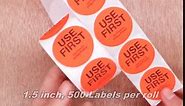use first stickers fluorescent red round labels circle label