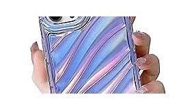Compatible with iPhone 12 Pro Max Case,Cute Luxury Water Ripple Wavy Pattern Design Holographic Laser Bright Color Phone Cases, Soft TPU Shockproof Protective Cover for Girls Women-Purple