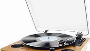 Record Player, Popsky 3-Speed Turntable Bluetooth Vinyl Record Player with Speaker, Portable LP Vinyl Player, Vinyl-to-MP3 Recording, 3.5mm AUX & RCA & Headphone Jack