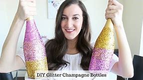 DIY Ombre Glitter Champagne Bottle | Baubles To Bubbles
