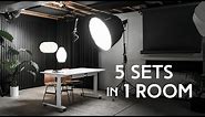 5 YOUTUBE FILMING SETS IN 1 ROOM | Our Multi-Functional Home Studio Breakdown