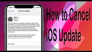 How to Cancel and Delete iOS Update