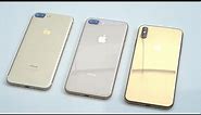iPhone XS Max dorado vs. iPhone 8 Plus y iPhone 7 Plus: Cuál luce mejor