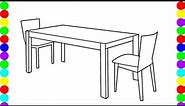 How to draw a Dining Table Step by Step for Beginners