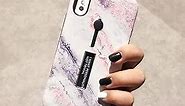 for iPhone XS Max Marble Case Shockproof Cover for iPhone XS Max Case with Ring Grip Holder Kickstand Finger Circle Strap Marble Stone Design Ultra Thin Smooth Anti-Scratch Case for iPhone XS Max