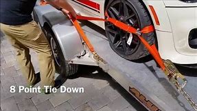 How to Tie Down my car on a trailer- 8 point tie down