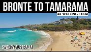 4K 🏖️ Bronte to Tamarama Beach Walking Tour 🇦🇺 Sydney Australia
