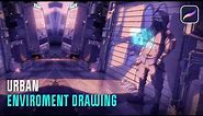 Drawing a Cyberpunk World in Procreate | Digital Painting | City
