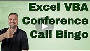 Excel Conference Call Bingo (please comment if you plan to use this) - CODE INCLUDED
