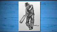How To Draw A Cricket🏏Batsman | Graphite Pencil ✍️ Drawing Timelapse | Easy Tutorial For Beginners
