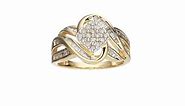 10k Yellow Gold Diamond Square cluster Ring (1\/2 cttw), Size 7