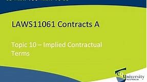 Contract Law: Implied Contractual Terms