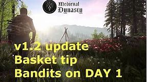 Medieval Dynasty . TIPS . Baskets and DAY 1 Bandits !!!! (SUBTITLES)