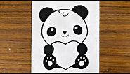 How to draw a cute panda | Easy drawings step by step | Drawing ideas pencil easy | Simple drawing