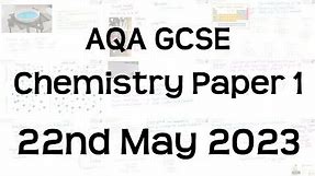 The Whole of AQA GCSE Chemistry Paper 1 | 17th May 2024