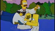 THE SIMPSONS - HOMER SAVES BART FROM A BAPTISM - CHILDREN GET TAKEN AWAY FROM HOMER & MARGE