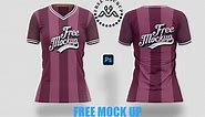 Women’s Soccer V Neck Jersey Mockup Front and Back View