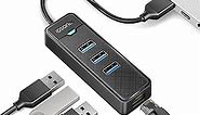 USB 3.0 to Ethernet Adapter, iDsonix 3-Port USB 3.0 Hub with RJ45 10/100/1000 Gigabit Ethernet Adapter for Laptop, Support Windows, Mac OS, Surface Pro, Linux, XPS and More