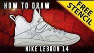 How To Draw: Lebron 14 w/ Downloadable Stencil