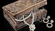 Keepsake Box - Memory Box For Keepsake - Wood Box With Lid - Crystal kit Box for Keeping Stones, Decorative Box, Jewelry Box, Trinket Box - Om Symbol, Brown