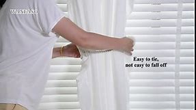 WANFASO 2 Pack Tassel Rope Curtain Tie Backs Nautical Style Drapery Holdbacks for Outdoor Curtain Tiebacks Rope - Grey