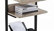 Topeakmart Rolling Computer Desk Cart with Drawer, Small Computer Desk for Small Spaces with Wheels, Rolling Stand Up Desk PC Laptop Computer Table Tray Desk Gray