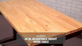 Husky 46 in. Adjustable Height Work Table in White HOLT46XDBJ2