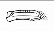 How to Draw an Segmented Utility Blade | Drawing a Snap-off Utility Knife