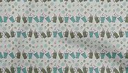 oneOone Cotton Jersey Light Gray Fabric Fruits Sewing Material Print Fabric by The Yard 58 Inch Wide-1856