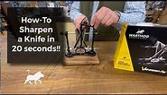 How-To sharpen your knife in 0:20 seconds with the Warthog V-Sharp A4 knife sharpener