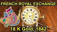 Antique English French Royal Exchange 18K-Gold Pocket Watch. England, 1842