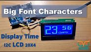 Big Font Characters Display Time on I2C LCD 20X4 Using Visuino
