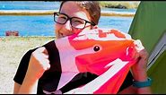 GIANT Pink Flamingo Floatie Review and Unboxing