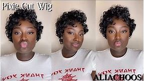 Pixie Cut short curly wig| Ft. @ALIACHOOS | Synthetic Wig Review