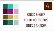 Illustrator - Tints Shades and Color Harmonies in seconds