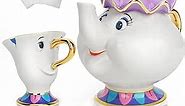 Mrs Potts Teapot Disney Beauty and Beast Teapot & Mug Mrs Potts and Chip Tea Set Ideal Gifts for Girl and Home Decorationl