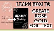 How To Create A Metallic Foil Lettering In Canva | Easy Quick Tutorial