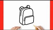 How to draw a BACKPACK step by step / drawing backpack easy