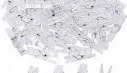 BronaGrand 100pcs Mini Clear Plastic Utility Paper Clip, Clothespins Clip, Clothes Line Clips,Photo Clips