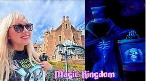 NEW at Magic Kingdom - Hatbox Ghost at Disney's Haunted Mansion and Riding TRON & Classic Dark Rides