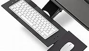 KT1 Ergonomic Keyboard Tray Under Desk - Under Desk Keyboard Tray Slide Out with Adjustable Height and Tilt - Easy to Slide and Swivel 360 Degree - Keyboard Drawer with Adjustable Mouse Pad