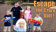 Escape the Crazy Doll! Sneak Attack Nerf Adventure with Ethan and Cole, Extreme Toys TV!