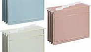 Y YOMA 6 Pack Rose Gold Hanging File Folders with Pocket Letter Size Decorative File Folder Cute Pretty Hanging Folder for Office Home School with 1/5-Cut Adjustable Tabs, Outer Storage Pockets