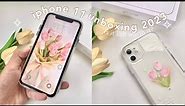 iphone 11 in 2023🌷 unboxing aesthetic + set-up + camera + accessories // white