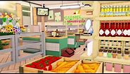 Building a Grocery Store in my Bloxburg City 🍅🛒 | Panda Builds