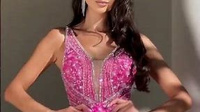 Jovani Pink Feather Dress