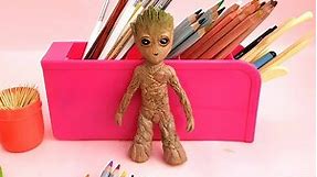 How to make baby Groot figure (Timelapse sculpting and painting)