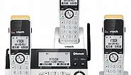 VTech IS8151-3 Super Long Range 3 Handset DECT 6.0 Cordless Phone for Home with Answering Machine, 2300 ft Range, Call Blocking, Bluetooth, Headset Jack, Power Backup, Intercom, Expandable to 12 HS