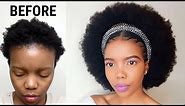 HOW TO INSTALL 4B/4C AFRO KINKY CLIP-INS ON SHORT NATURAL HAIR| NO CORNROWS | EASY PROTECTIVE STYLE